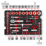 EINHELL E-Case Werkzeugkoffer Werkstatt, 92-teilig, Werkzeug-Set schwarz/rot