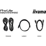 iiyama ProLite XB2495WSC-B1 61.1 cm (24 Zoll), schwarz (matt), WUXGA, IPS, HDMI, USB-C, USB-Hub, 100Hz Panel