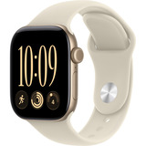 Apple Watch Series 12, Smartwatch gold, Aluminium, 42 mm, Sportarmband Sand M/L