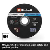 EINHELL Trennscheibe dünn, Ø 125 x 1,0mm, 50 Stück für Winkelschleifer