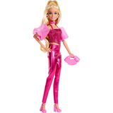 Mattel Barbie Deluxe Style im pinken Metallic Outfit, Puppe 
