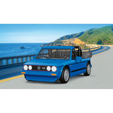 COBI Volkswagen Golf GTI British Version Cabriolet (1984), Konstruktionsspielzeug blau, Maßstab 1:35