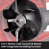 EINHELL Power X-Change Akku-Laubsauger VENTURRO 18/210 Kit, 18Volt, Laubsauger/Laubbläser rot/schwarz, 1x Li-Ionen Akku 4,0Ah, POWER FOR ALL ALLIANCE