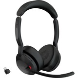 Jabra Evolve2 55, mit Ladestation, Headset schwarz, Stereo, UC, USB-C, Link380c