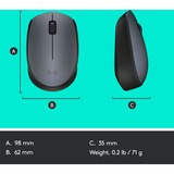 Logitech M170 Wireless, Maus grau, für Links- und Rechtshänder, PC/Mac