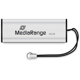MediaRange Flash-Drive 256 GB, USB-Stick silber/schwarz, USB-A 3.2 Gen 1