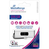 MediaRange Flash-Drive 256 GB, USB-Stick silber/schwarz, USB-A 3.2 Gen 1