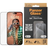 PanzerGlass Displayschutz, Schutzfolie transparent/schwarz, iPhone 15 Pro Max, EasyAligner