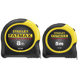 Stanley Fatmax-Bandmaß Doppelpack,  5 Meter + 8 Meter schwarz/gelb, 2-teilig