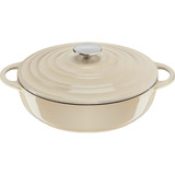 Tefal Servierpfanne LOV Gusseisen Ø 28cm beige, mit Deckel, 3,8 Liter