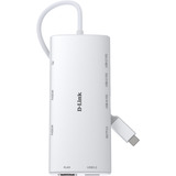 D-Link 10-in-1 USB-C Hub DUP-A01, USB-Hub weiß