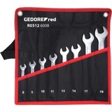 GEDORE Red Doppel-Maulschlüssel-Satz, kurz, 8-teilig, Schraubenschlüssel chrom, SW 6 - 22mm