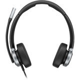 HP Poly Mission 625 kabelgebundenes Stereo-USB-Headset schwarz, USB Type-C und Type-A, Kunstleder-Ohrpolster (Oberflächenmaterial)
