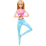 Mattel Barbie Made to Move mit pinkem Sportoberteil und blauer Yogahose, Puppe 