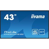 iiyama ProLite LH4341UHS-B2, Public Display schwarz (glänzend), UltraHD/4K, IPS, Mediaplayer