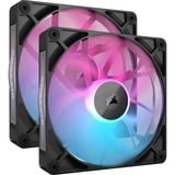 Corsair iCUE LINK RX140 RGB Dual, Gehäuselüfter schwarz, 2er Pack, 140 mm