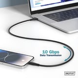 Digitus USB 3.2 Gen 2 Silikon-Anschlusskabel USB-C > USB-C schwarz, 1 Meter, PD, Laden mit bis zu 100 Watt