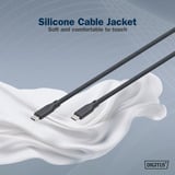 Digitus USB 3.2 Gen 2 Silikon-Anschlusskabel USB-C > USB-C schwarz, 1 Meter, PD, Laden mit bis zu 100 Watt