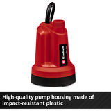 EINHELL Power X-Change Akku-Klarwasserpumpe GE-SP 18 LL Li, 18Volt, Tauch- / Druckpumpe rot/schwarz, Li-Ionen Akku 4Ah