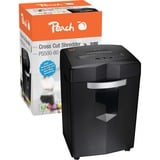Peach Auto Cross Cut Schredder PS500-80, Aktenvernichter schwarz/silber, High Performance
