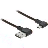 DeLOCK Easy-USB 2.0 Typ-A auf Typ Micro-B, Kabel schwarz/rot, gewinkelt links / rechts