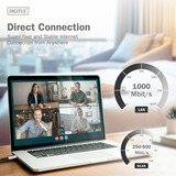 Digitus USB-C 3.2 Gen1 > RJ-45 Ethernet Kabel, 1Gbit/s, Adapter schwarz, 3 Meter, 10/100/1.000Mbit/s