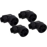 Alphacool Eiszapfen 16/10mm Anschraubtülle 90° drehbar G1/4, Verbindung schwarz, für weiche Schläuche (PVC, Silikon, Neoprene)
