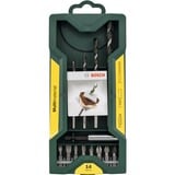 Bosch Heimwerken & Garten Mini X-Line Mehrzweckbohrer-Set, 14-teilig, Bohrer- & Bit-Satz grün