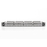 Digitus Modulares High Density Patchpanel, 48-Port, Rack Mount, geschirmt schwarz, 1 HE, für Keystone-Module, mit Beschriftungsfeld