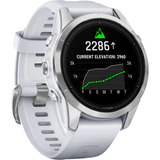 Garmin epix Pro (Gen 2) Standard Edition, Smartwatch weiß/silber, 42 mm, Silikon-Armband