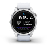 Garmin epix Pro (Gen 2) Standard Edition, Smartwatch weiß/silber, 42 mm, Silikon-Armband