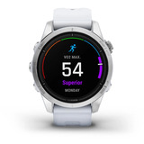 Garmin epix Pro (Gen 2) Standard Edition, Smartwatch weiß/silber, 42 mm, Silikon-Armband