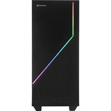 Sharkoon RGB FLOW, Tower-Gehäuse schwarz, Seitenteil aus gehärtetem Glas