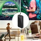 goobay Outdoor Schnelllade-Powerbank 20.000 mAh mit Solar schwarz, USB-C PD, QC 3.0