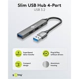 goobay Slim 4-Port USB-Hub, USB-A auf USB-C/USB-A, USB 3.2 Gen 1 grau