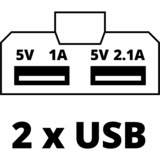 EINHELL Power X-Change USB-Akku-Adapter TC-CP 18 Li USB-Solo rot, 2x USB-A Ladeanschluss
