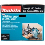 Makita Akku-Kapp-und Gehrungssäge LS002GZ01 XGT, 40Volt + Funk Adapter blau, Bluetooth, ohne Akku und Ladegerät