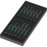 Wera 9716 Schaumstoffeinlage Schraubendreher Kraftform Micro Set 2 schwarz/grün, 13-teilig, für Tool Rebel Werkstattwagen