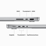 Apple MacBook Pro (14") 2023 CTO, Notebook silber, M3 Pro 14-Core GPU, MacOS, Griechisch, 36 cm (14.2 Zoll) & 120 Hz Display, 1 TB SSD