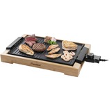 Bestron Teppanyaki Grillplatte mit Bambus-Gehäuse, Elektro-Grillplatte schwarz/holz, 2.000 Watt