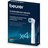 Beurer TB Bürstenköpfe Clean , Aufsteckbürste weiß, 4er Pack