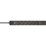 Brennenstuhl Steckdosenleiste 6-fach mit 1x USB-C, 1x USB-A schwarz/anthrazit, 2 Meter, 13.500A Überspannungsschutz