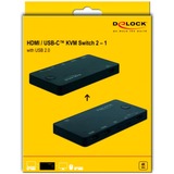 DeLOCK HDMI / USB-C™ KVM Switch 4K 60 Hz mit USB 2.0, KVM-Switch 