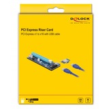 DeLOCK Riser Karte PCI Express x1 zu x16 mit 60 cm USB Kabel, Riser Card 