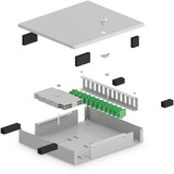 Digitus LWL Unibox, Spleißbox zur Wandmontage, Medium, Gehäuse hellgrau, für bis zu 48 Fasern