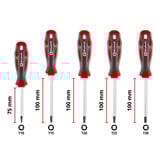 EINHELL Schraubendreher-Set, Außen-Sechsrund 5-teilig rot/schwarz, Ergonomische Zweikomponentengriffe