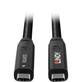 Lindy USB 3.2 Gen 2 & DP 1.4 Typ C Hybridkabel, Verlängerungskabel schwarz, 15m