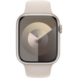 Apple Watch Series 9, Smartwatch silber/hellbeige, Aluminium, 45 mm, Sportarmband