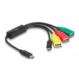 DeLOCK 4 Port USB 2.0 Kabel-Hub mit USB Type-C zu 3 x USB-A, USB-Hub 