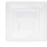 Digitus CAT.6A Datenanschlussdose, Unterputz, geschirmt, 2x RJ-45 LSA weiß, Klasse EA, vertikale Kabelinstallation